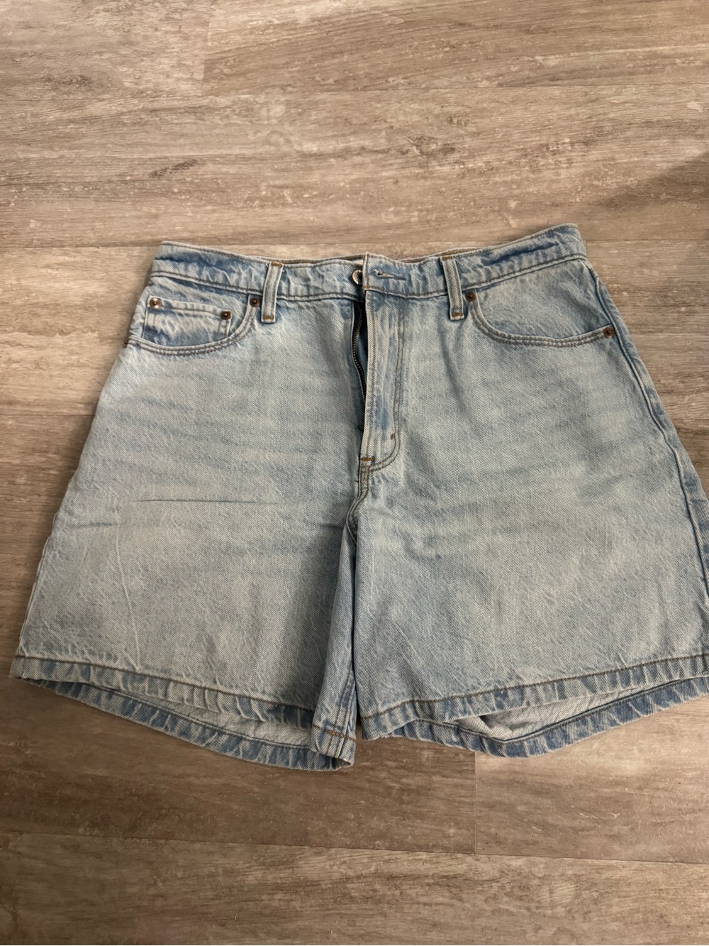 Abercrombie Classic Light Blue Denim Shorts - Women's Casual High-Rise